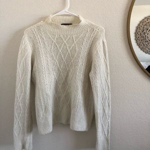Mock neck white sweater